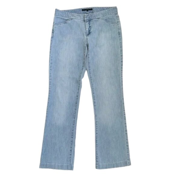 Theory Light Wash Jeans Size 6 Mid Rise Stretch Denim Bootcut Classic - Picture 1 of 10